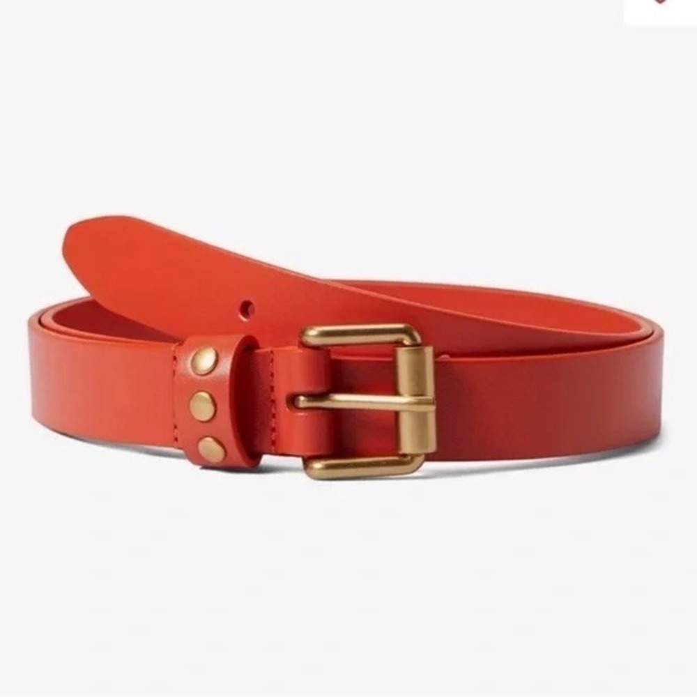 Rebecca Minkoff Genuine Leather‎ Belt - Size M - Coral/Antique Brass - NWT